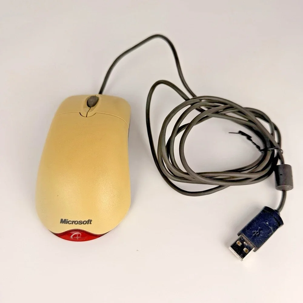 Microsoft Wheel Mouse Optical USB PS/2 Compatible Tested Working Vintage‎